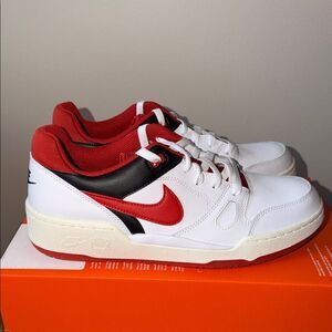 Nike Full Force Low White Red FB1362-102 Men’s Size 14